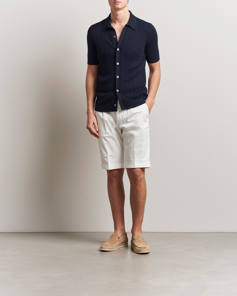 Hombres | Pantalones cortos | Briglia 1949 | Pleated Cotton Shorts White