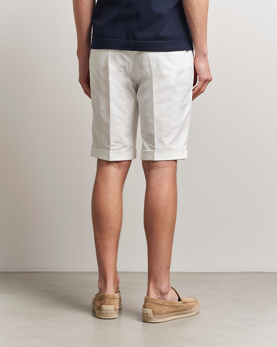 Hombres | Pantalones cortos | Briglia 1949 | Pleated Cotton Shorts White