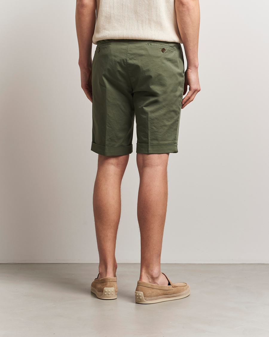 Hombres | Pantalones cortos | Briglia 1949 | Pleated Cotton Shorts Olive