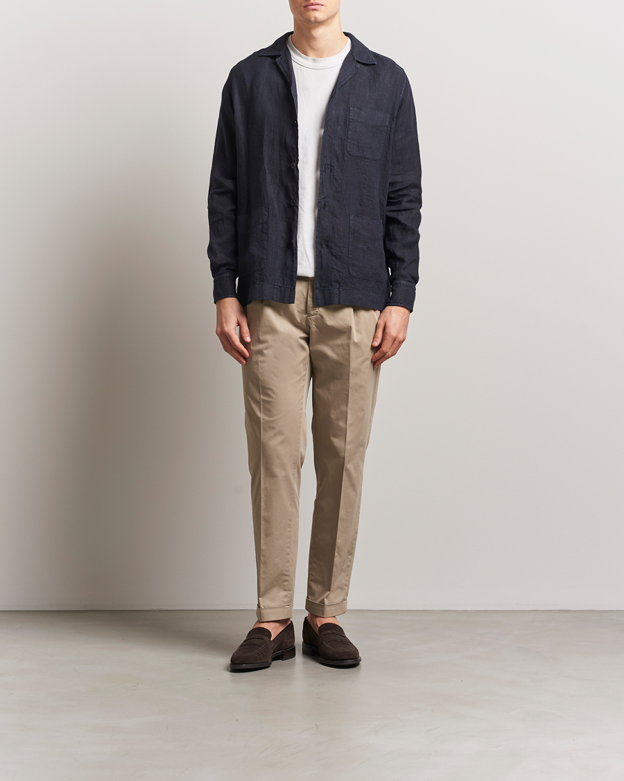 Hombres | Pantalones | Briglia 1949 | Easy Fit Pleated Cotton Stretch Chino Taupe