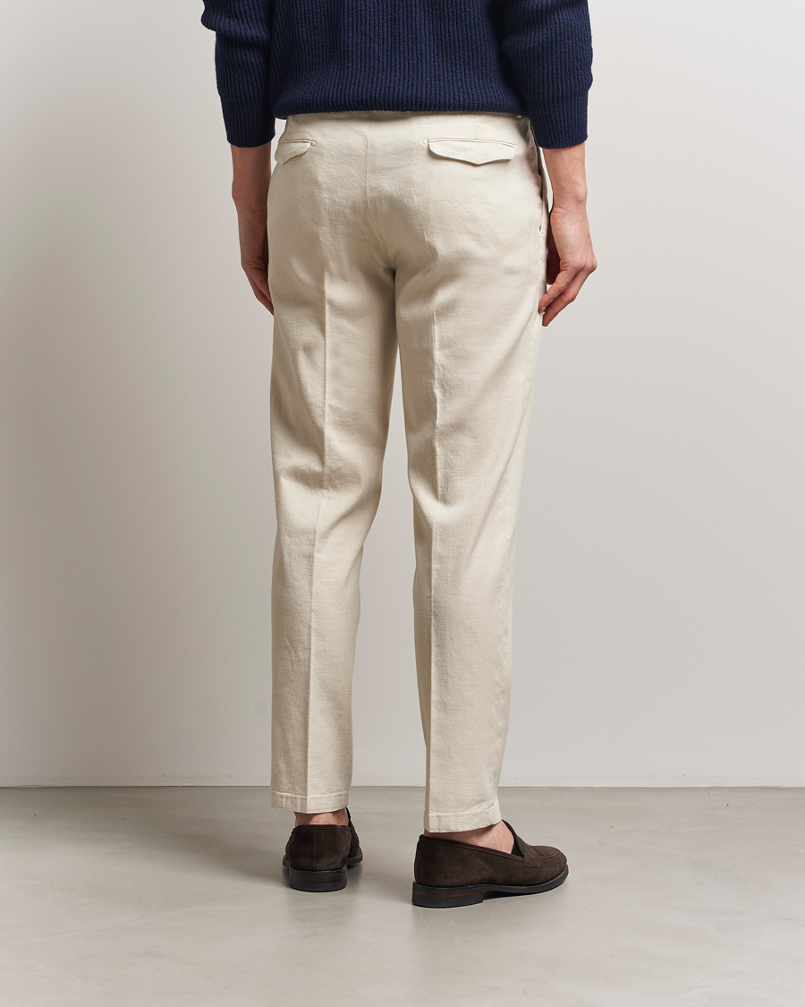 Hombres | Pantalones | Briglia 1949 | Pleated Linen Trousers Cream