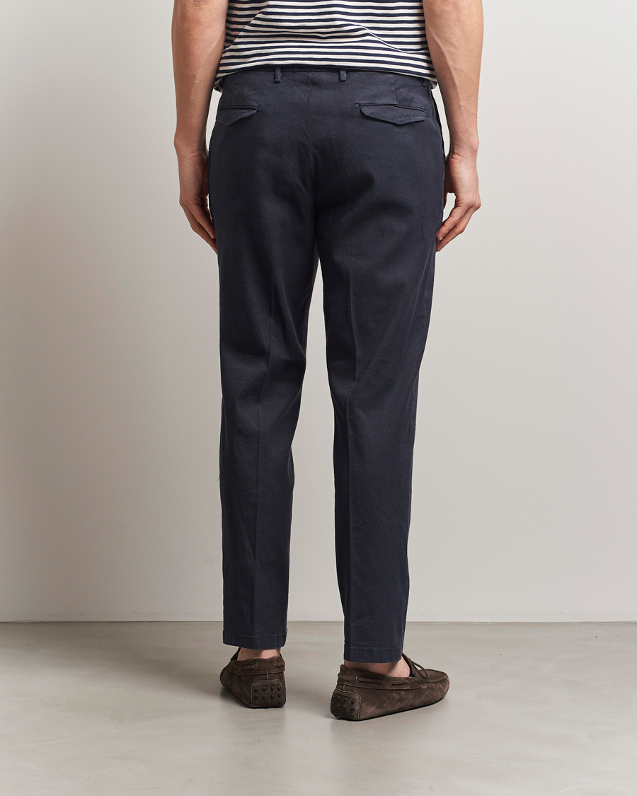 Hombres | Pantalones | Briglia 1949 | Pleated Linen Trousers Navy