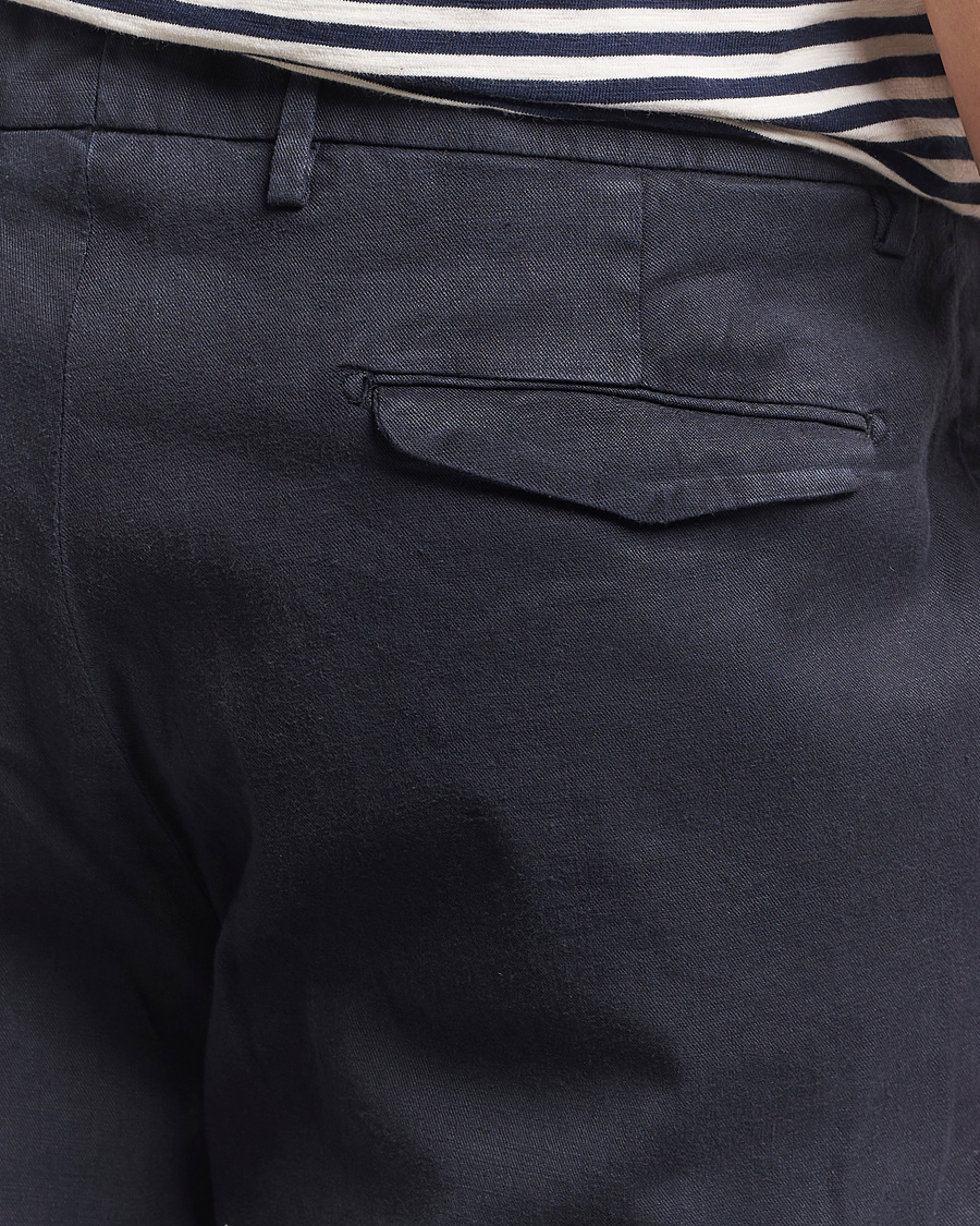 Hombres | Pantalones | Briglia 1949 | Pleated Linen Trousers Navy