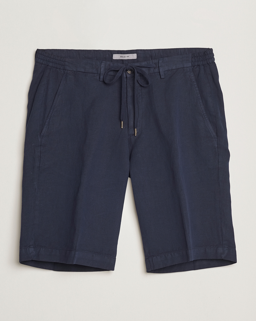 Hombres | Pantalones cortos | Briglia 1949 | Linen/Cotton Drawstring Shorts Navy