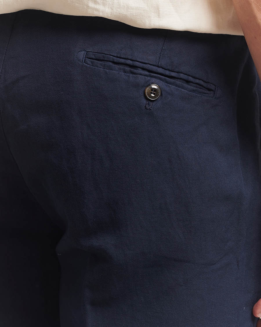 Hombres | Pantalones cortos | Briglia 1949 | Linen/Cotton Drawstring Shorts Navy