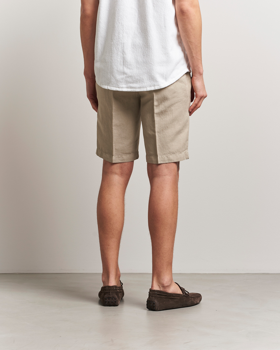 Hombres | Pantalones cortos | Briglia 1949 | Linen/Cotton Drawstring Shorts Beige