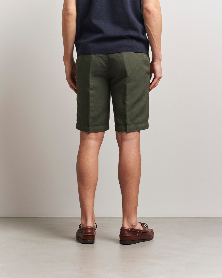 Hombres | Pantalones cortos | Briglia 1949 | Linen/Cotton Drawstring Shorts Olive