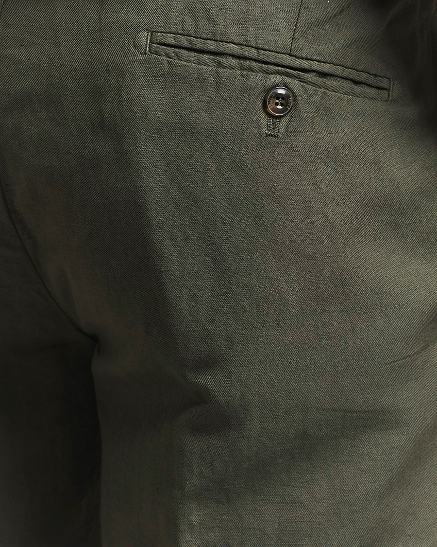 Hombres | Pantalones cortos | Briglia 1949 | Linen/Cotton Drawstring Shorts Olive