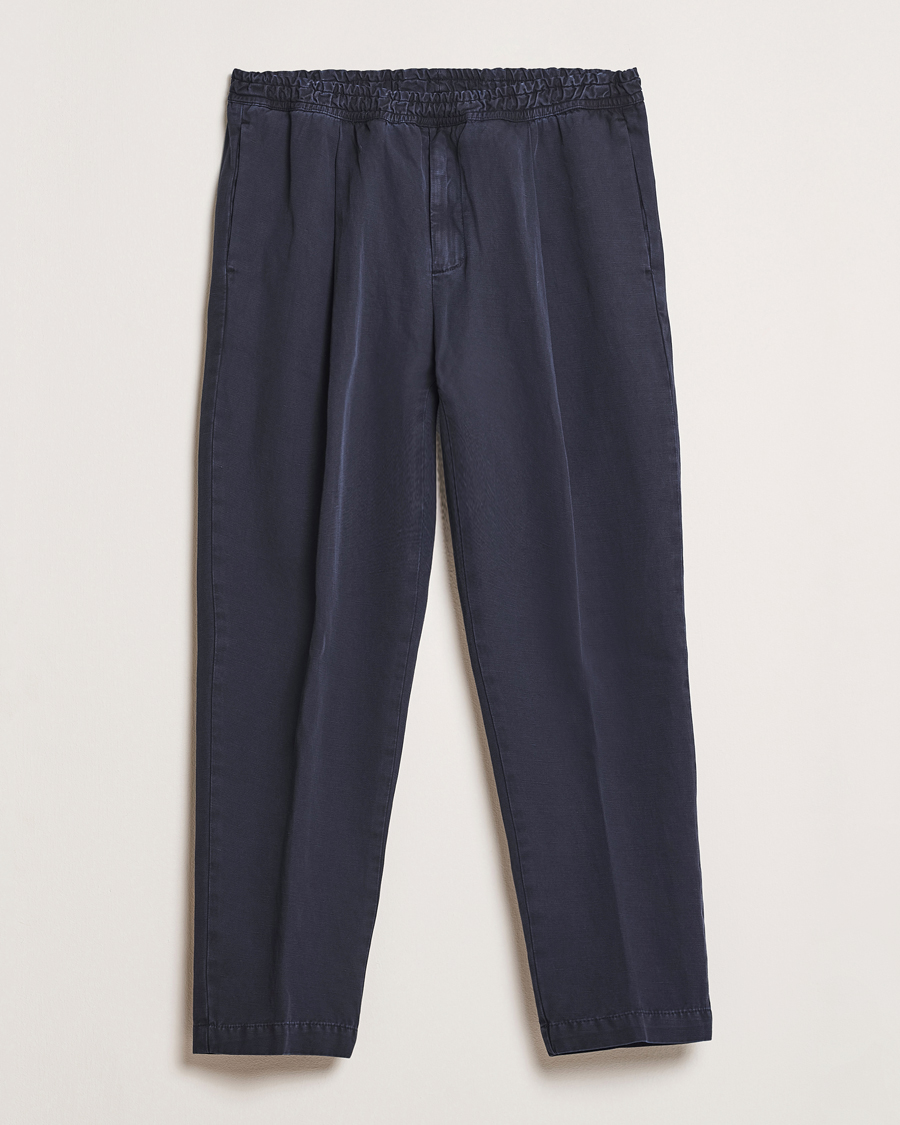 Hombres | Pantalones | Briglia 1949 | Cotton/Linen Drawstring Pants Navy