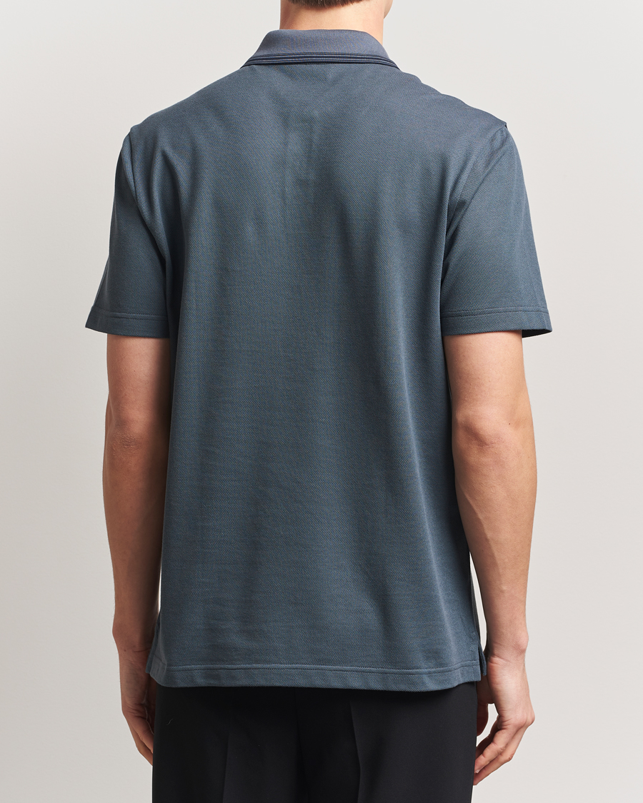 Hombres | Polos | Brioni | Short Sleeve Cotton Piquet Polo Green