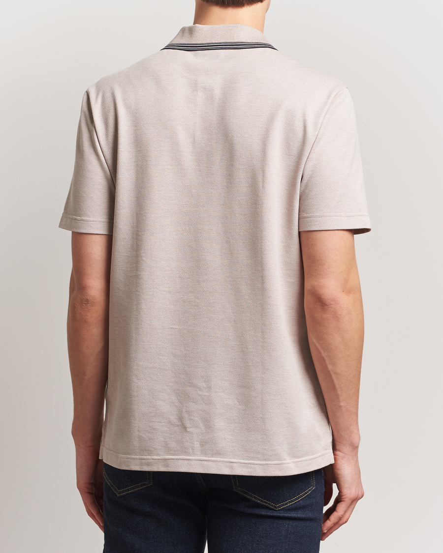 Hombres | Polos | Brioni | Short Sleeve Cotton Piquet Polo Beige