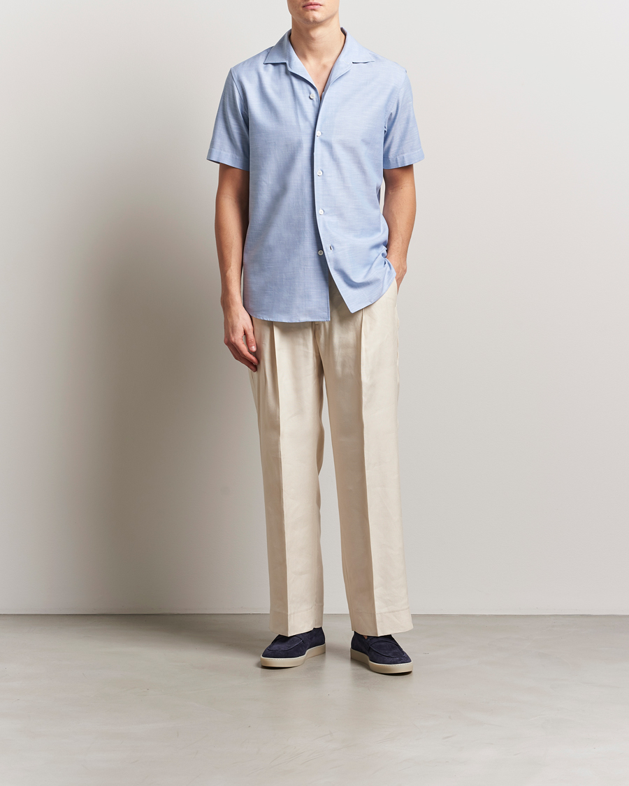 Hombres | Camisas | Brioni | Cotton Capri Shirt Light Blue