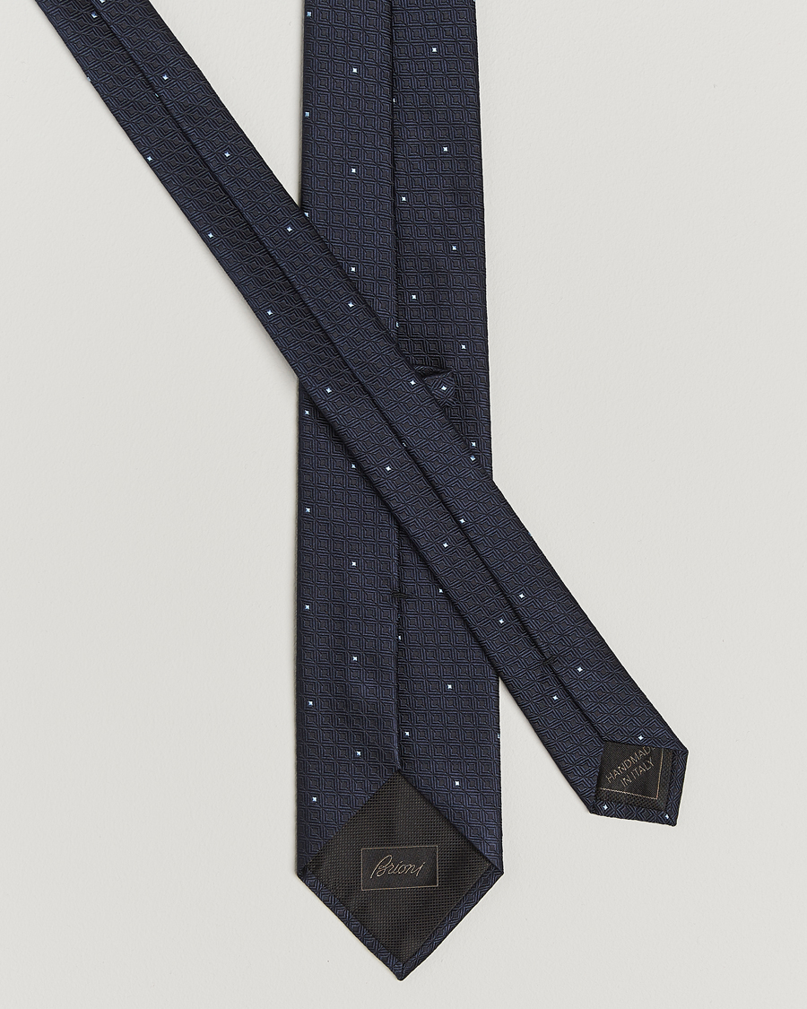 Hombres | Brioni Jacquard Silk Tie Navy | Brioni | Jacquard Silk Tie Navy