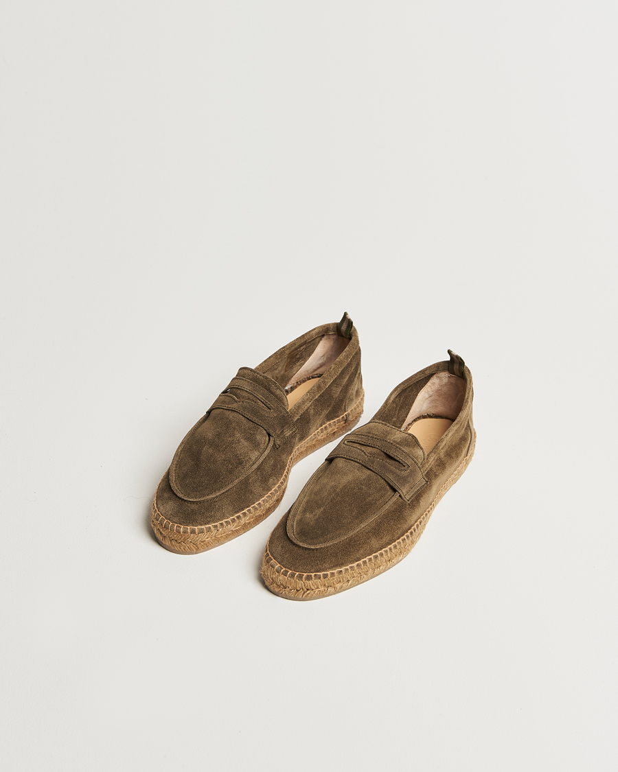 Hombres | Alpargatas | Castañer | Nacho Casual Suede Loafers Verde Bosque