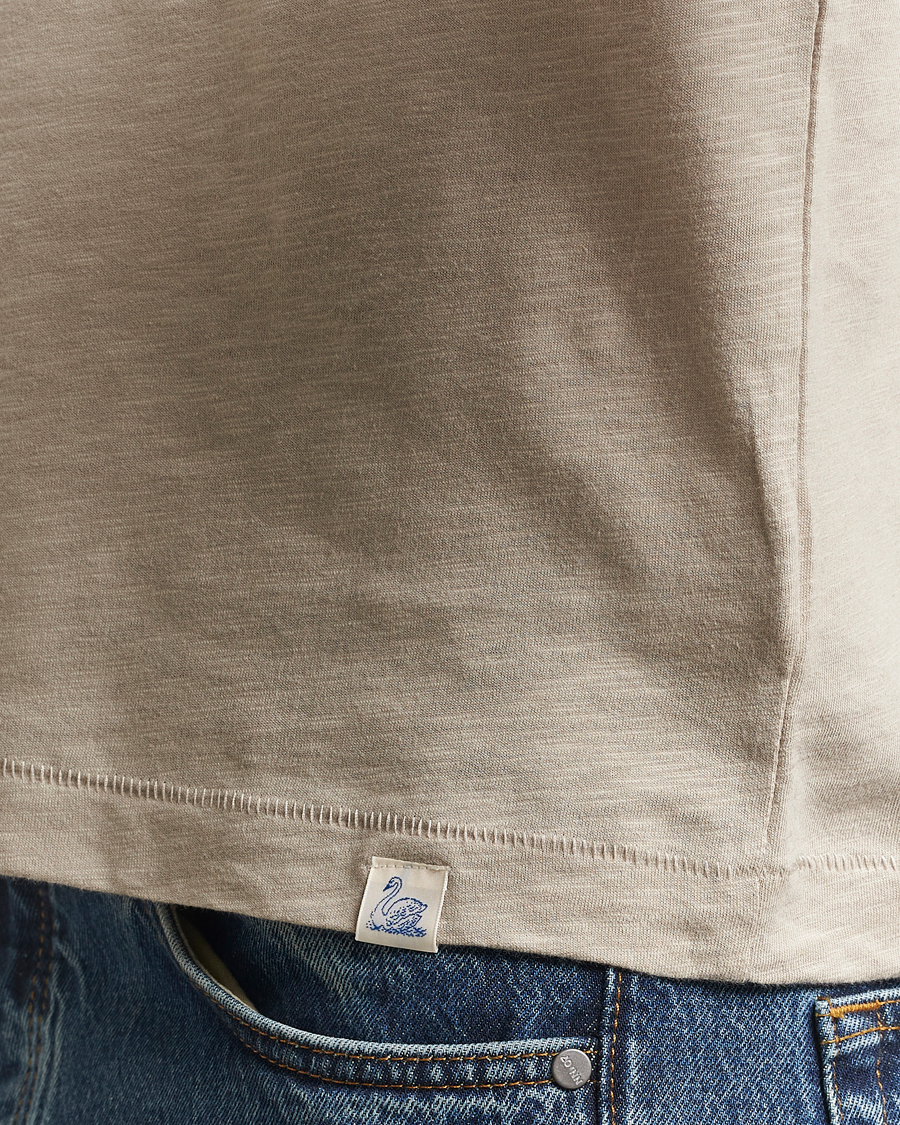 Hombres | Camisetas | Merz b. Schwanen | Organic Pima Cotton Slub Crew Neck T-Shirt Greige