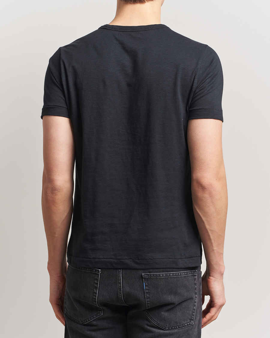 Hombres | Camisetas | Merz b. Schwanen | Organic Pima Cotton Slub Crew Neck T-Shirt Black