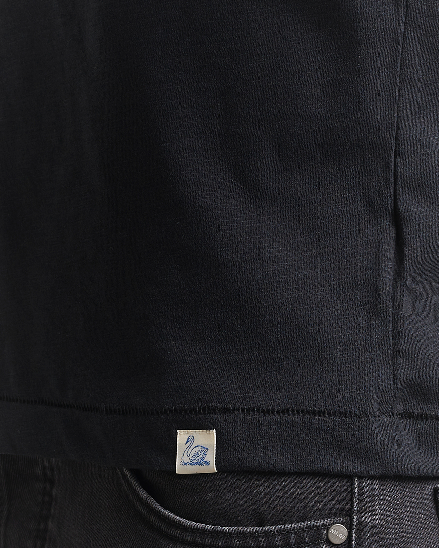 Hombres | Camisetas | Merz b. Schwanen | Organic Pima Cotton Slub Crew Neck T-Shirt Black