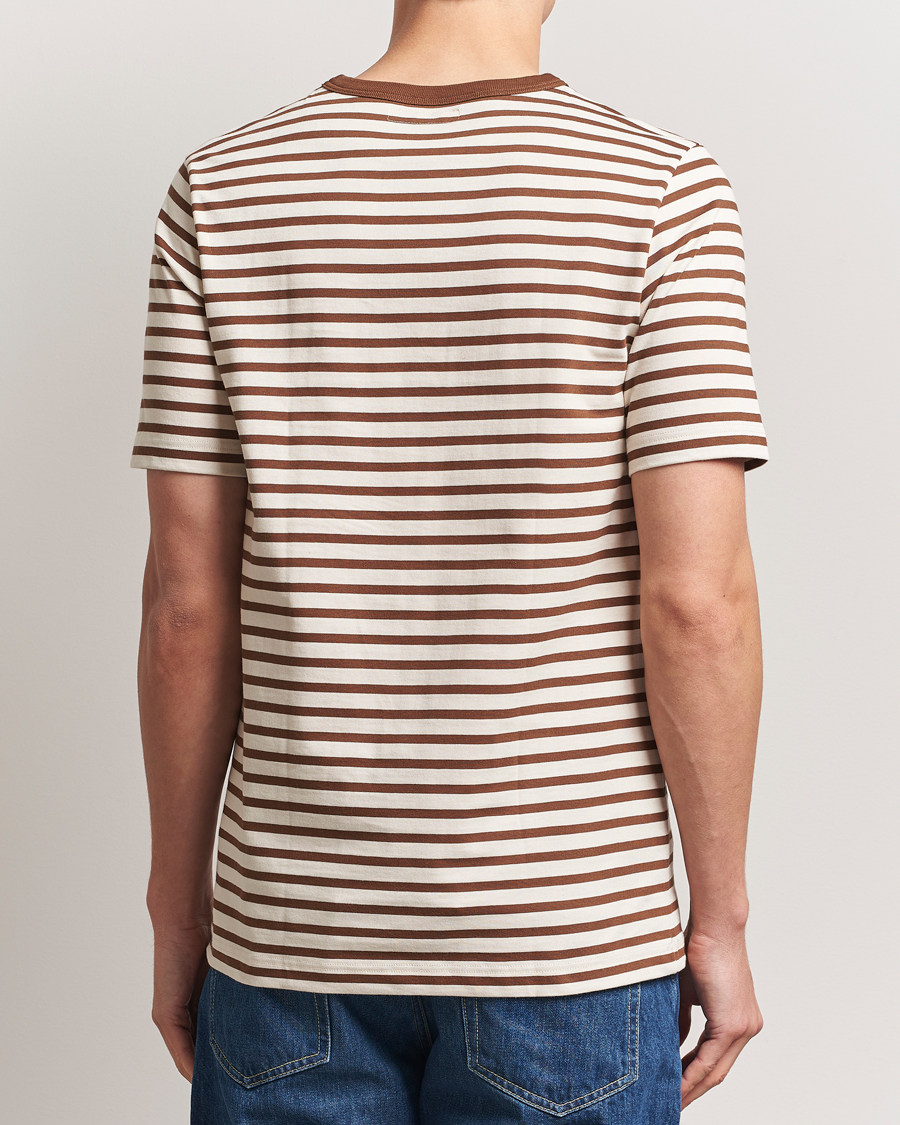 Hombres | Camisetas | Merz b. Schwanen | Relaxed Fit Striped Sturdy T-Shirt Nut/Nature