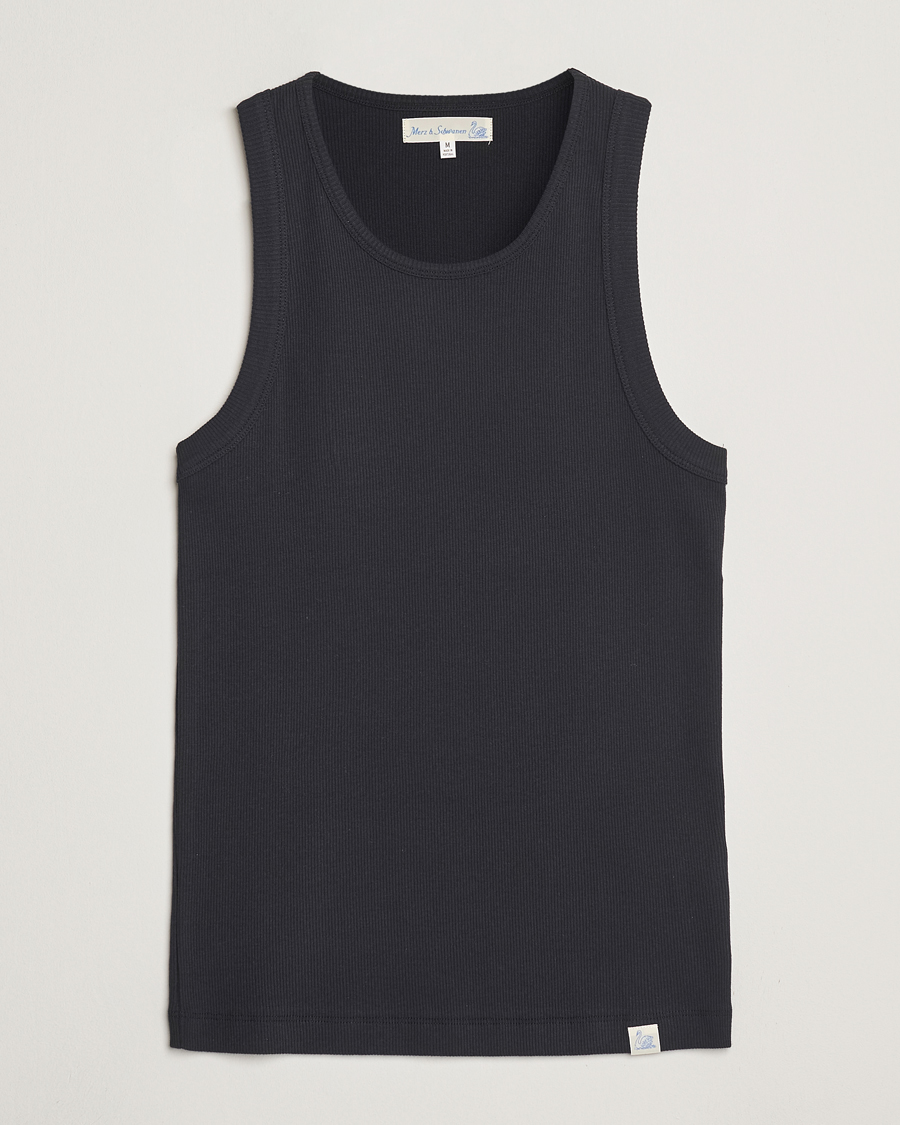 Hombres | Camisetas | Merz b. Schwanen | Ribbed Tank Top Charcoal