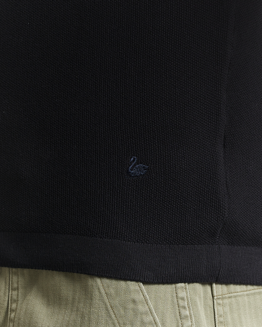 Hombres | Polos | Merz b. Schwanen | Relaxed Fit Knitted Polo Black