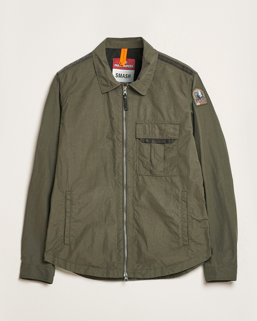 Hombres | Abrigos y chaquetas | Parajumpers | Rayner Peached Poplin Shirt Jacket Kombu Green