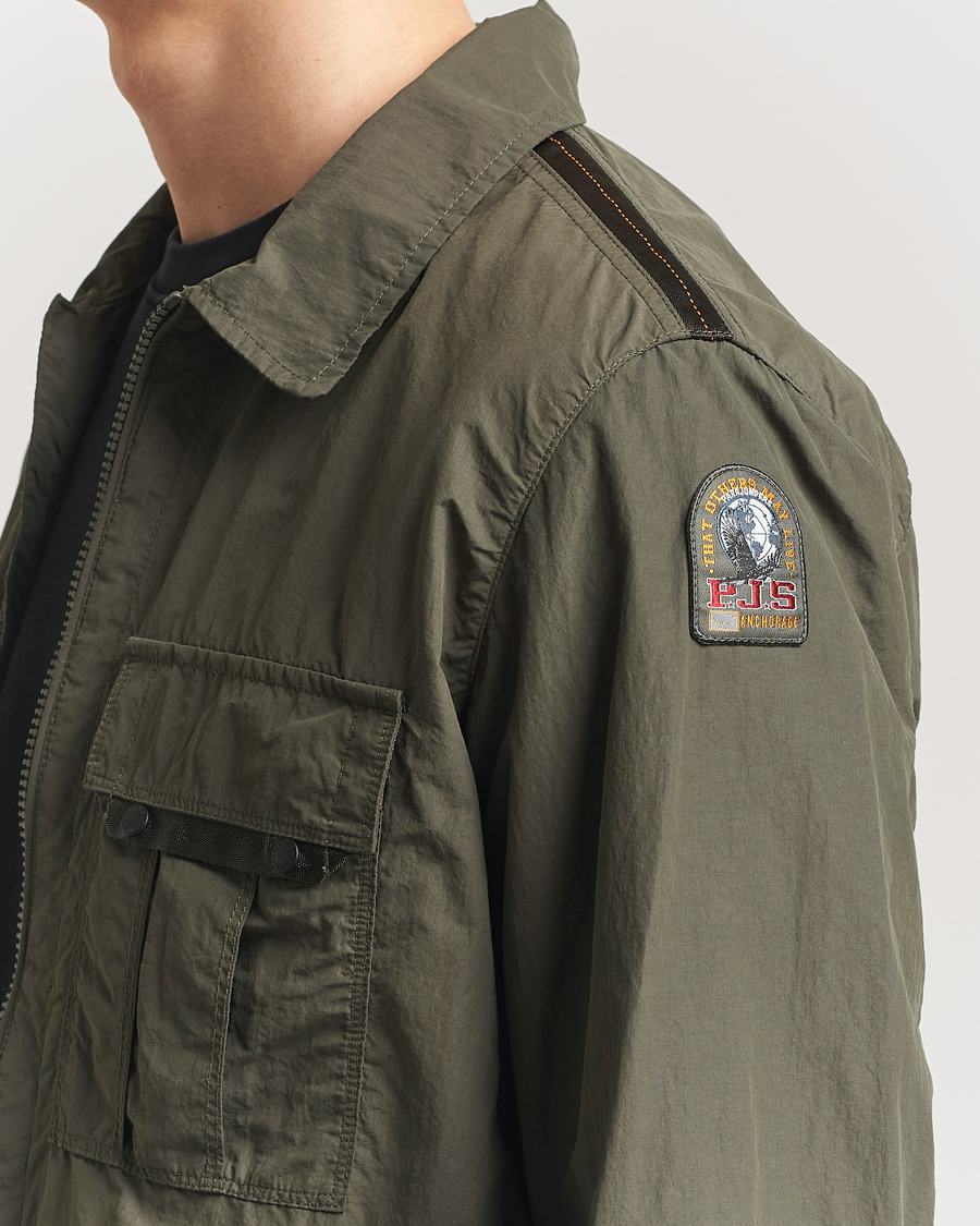 Hombres | Abrigos y chaquetas | Parajumpers | Rayner Peached Poplin Shirt Jacket Kombu Green