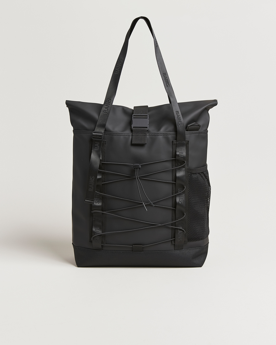 Hombres | RAINS Trail Rolltop Tote Bag Black | RAINS | Trail Rolltop Tote Bag Black