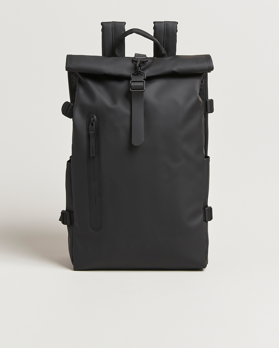 Hombres | RAINS Rolltop Large Rucksack Black | RAINS | Rolltop Large Rucksack Black