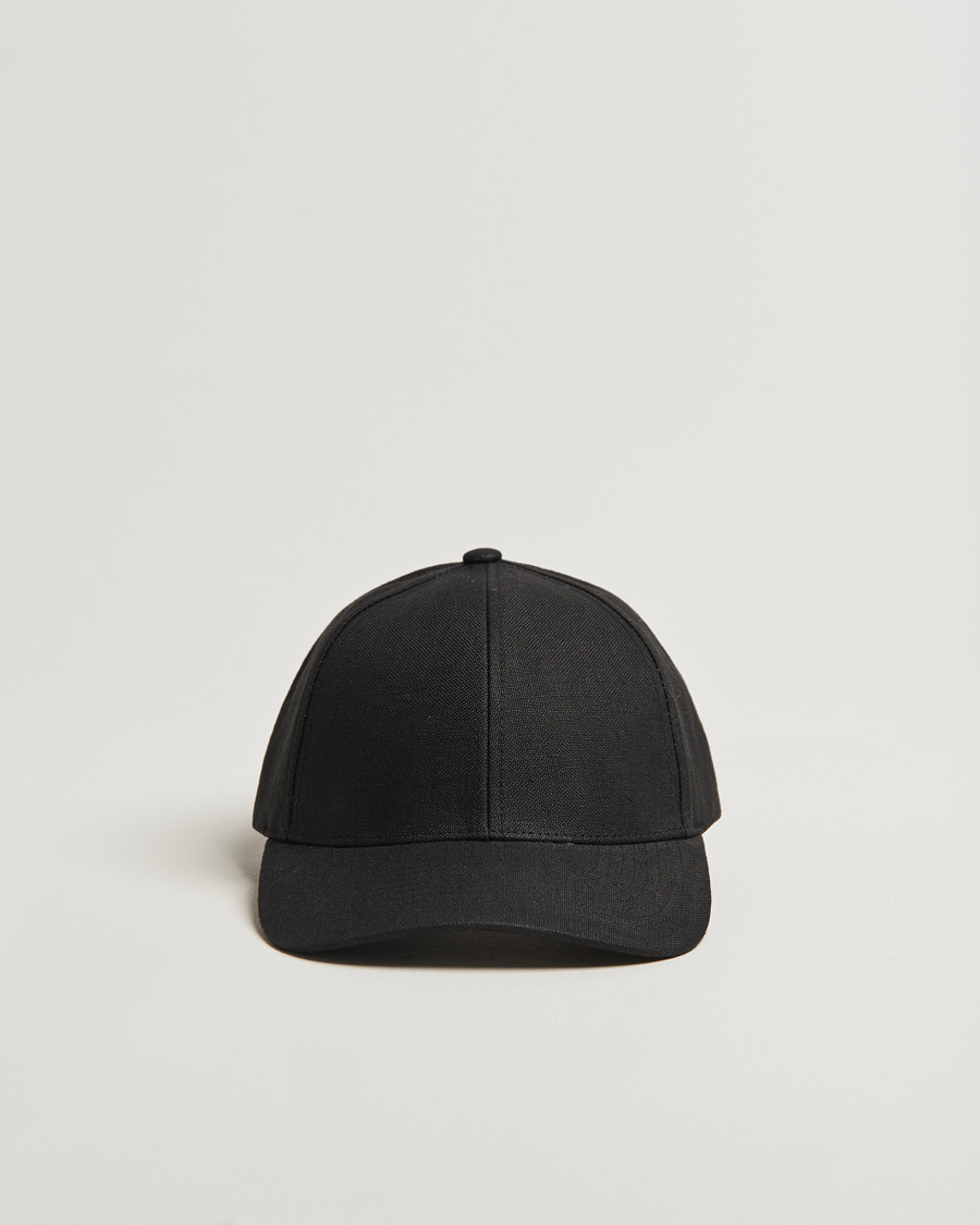 Hombres | Sombreros y gorras | Varsity Headwear | Linen Baseball Cap Licorice Black