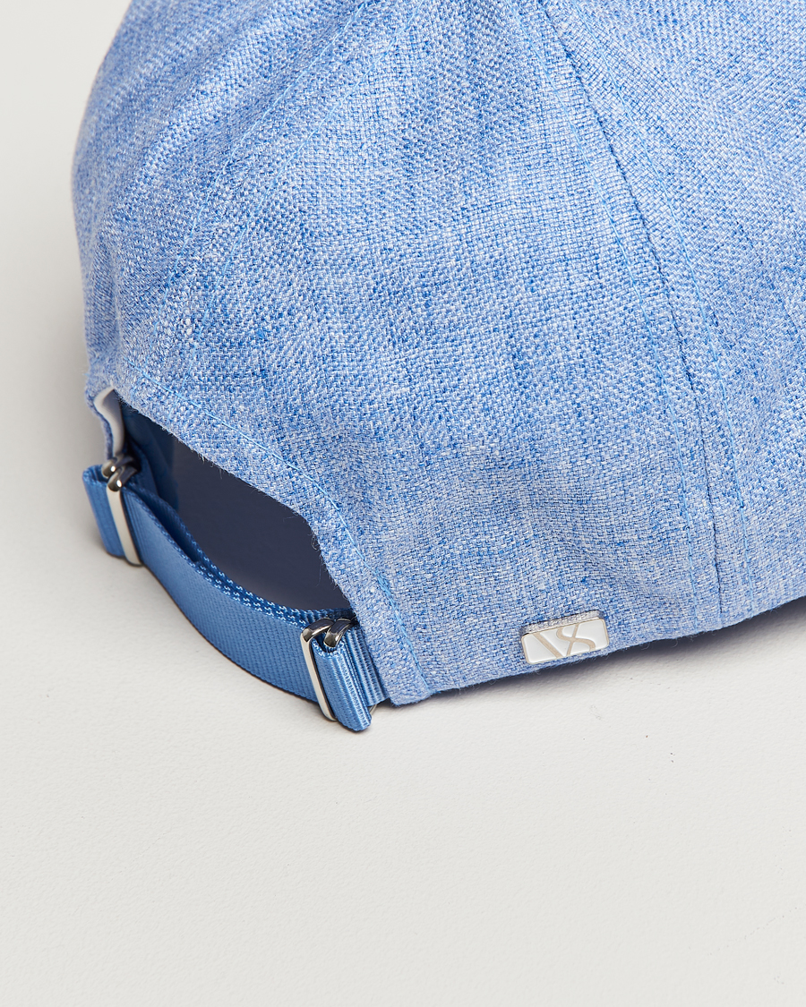 Hombres | Sombreros y gorras | Varsity Headwear | Linen Baseball Cap Azure Blue