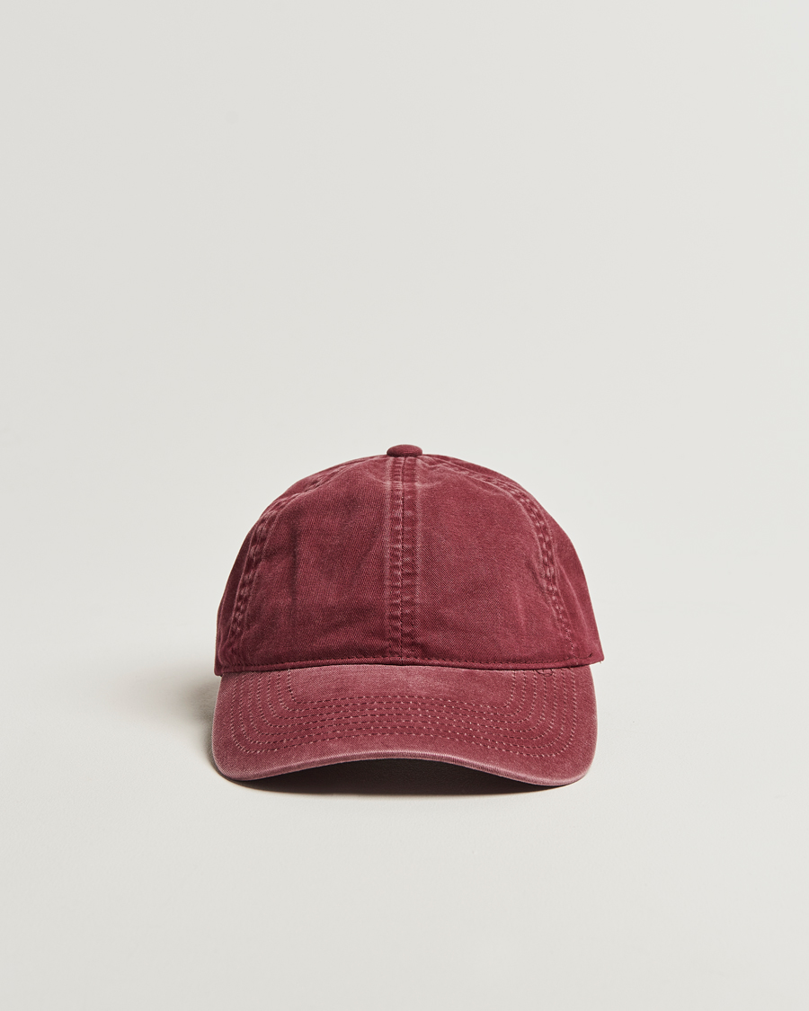 Hombres | Sombreros y gorras | Varsity Headwear | Washed Cotton Baseball Cap Burgundy