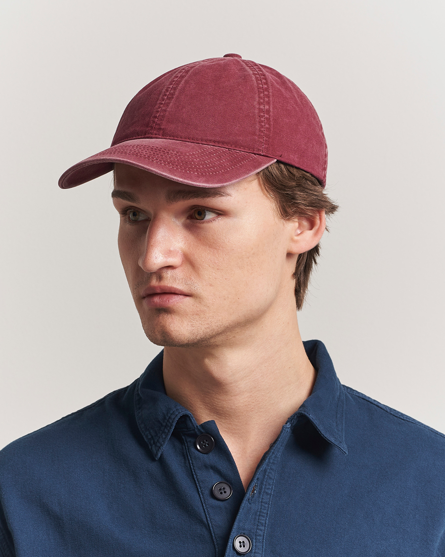 Hombres | Sombreros y gorras | Varsity Headwear | Washed Cotton Baseball Cap Burgundy
