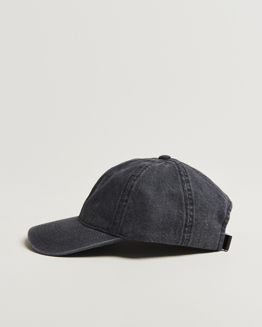 Hombres | Sombreros y gorras | Varsity Headwear | Washed Denim Baseball Cap Black