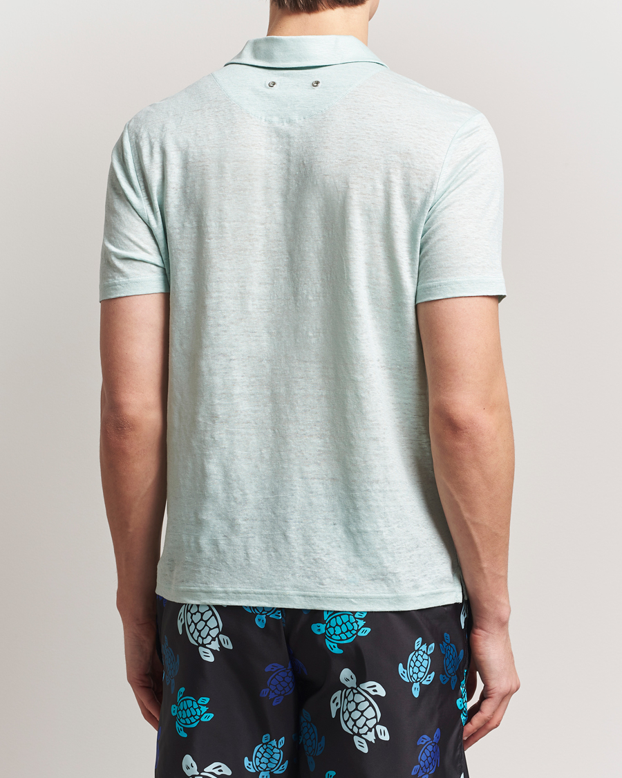 Hombres | Polos | Vilebrequin | Pyramid Linen Jersey Polo Pacific