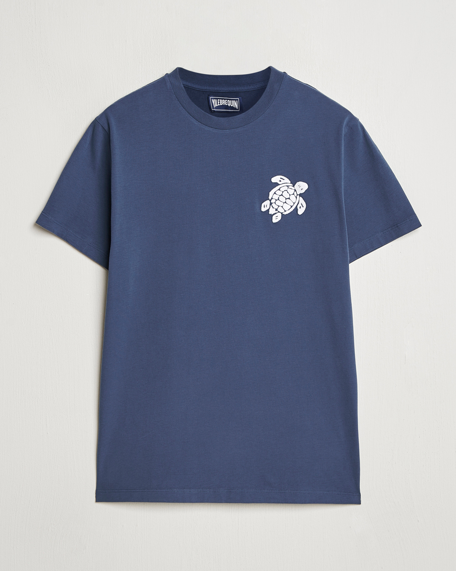 Hombres | Camisetas | Vilebrequin | Portisol Embroidered T-Shirt Bleu Marine