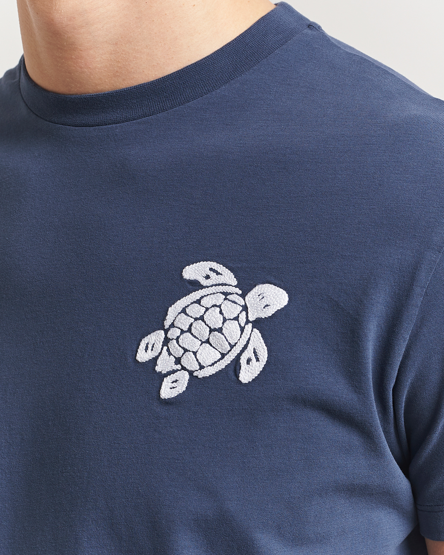 Hombres | Camisetas | Vilebrequin | Portisol Embroidered T-Shirt Bleu Marine