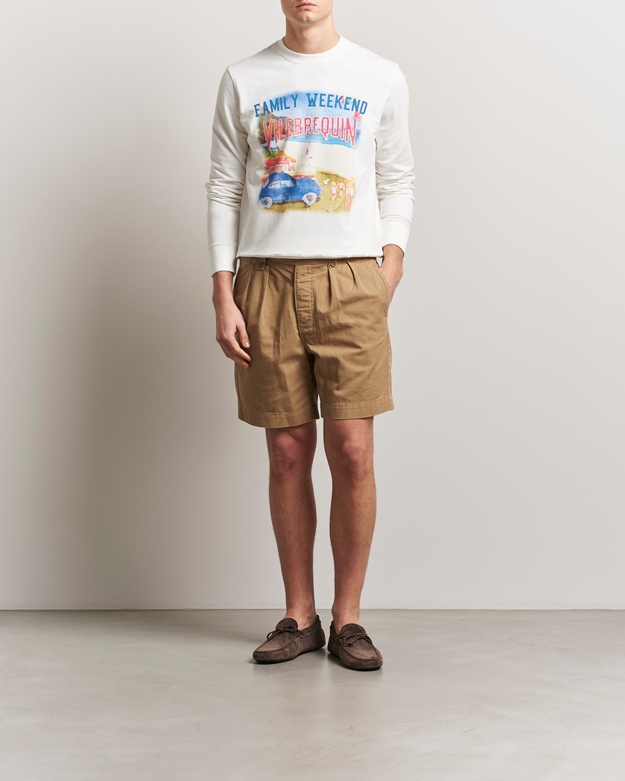 Hombres | Jerséis y prendas de punto | Vilebrequin | Printed Crew Neck Sweatshirt Off White