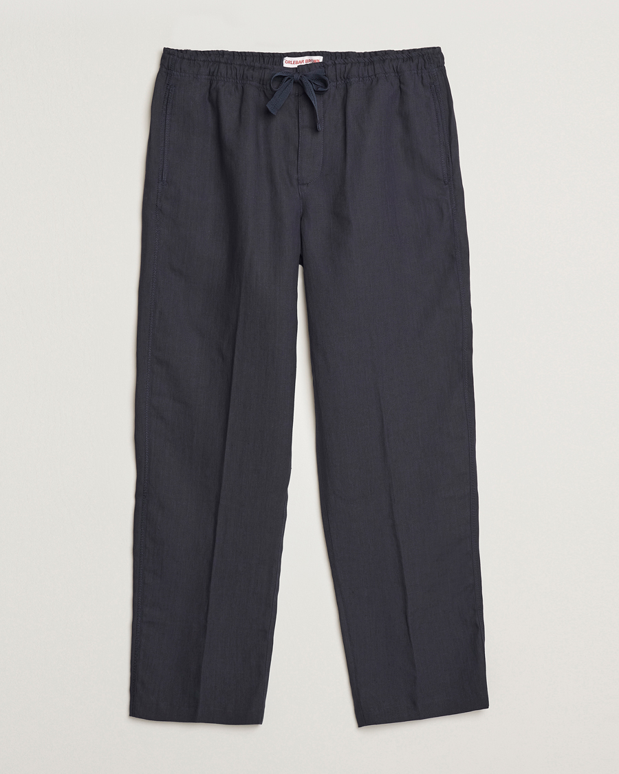 Hombres | Pantalones | Orlebar Brown | Alex Linen Trousers Night Iris