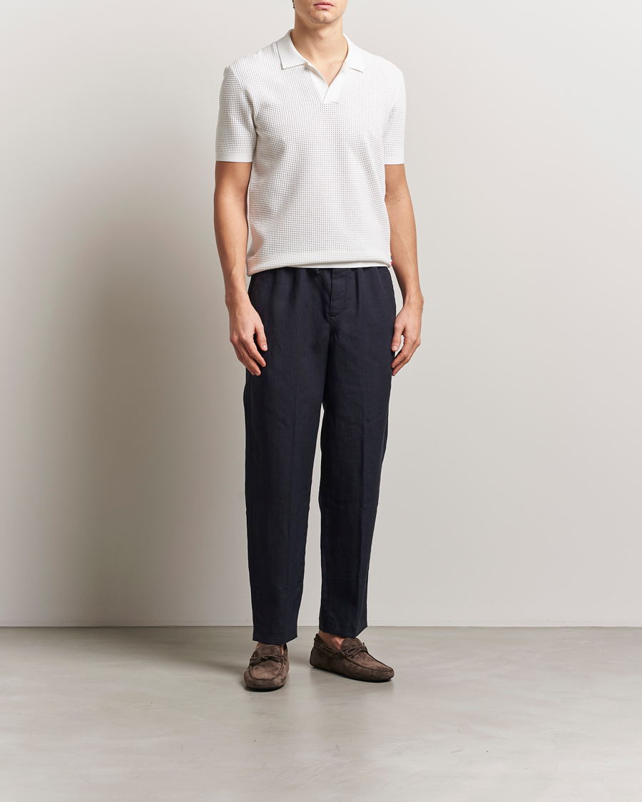 Hombres | Pantalones | Orlebar Brown | Alex Linen Trousers Night Iris
