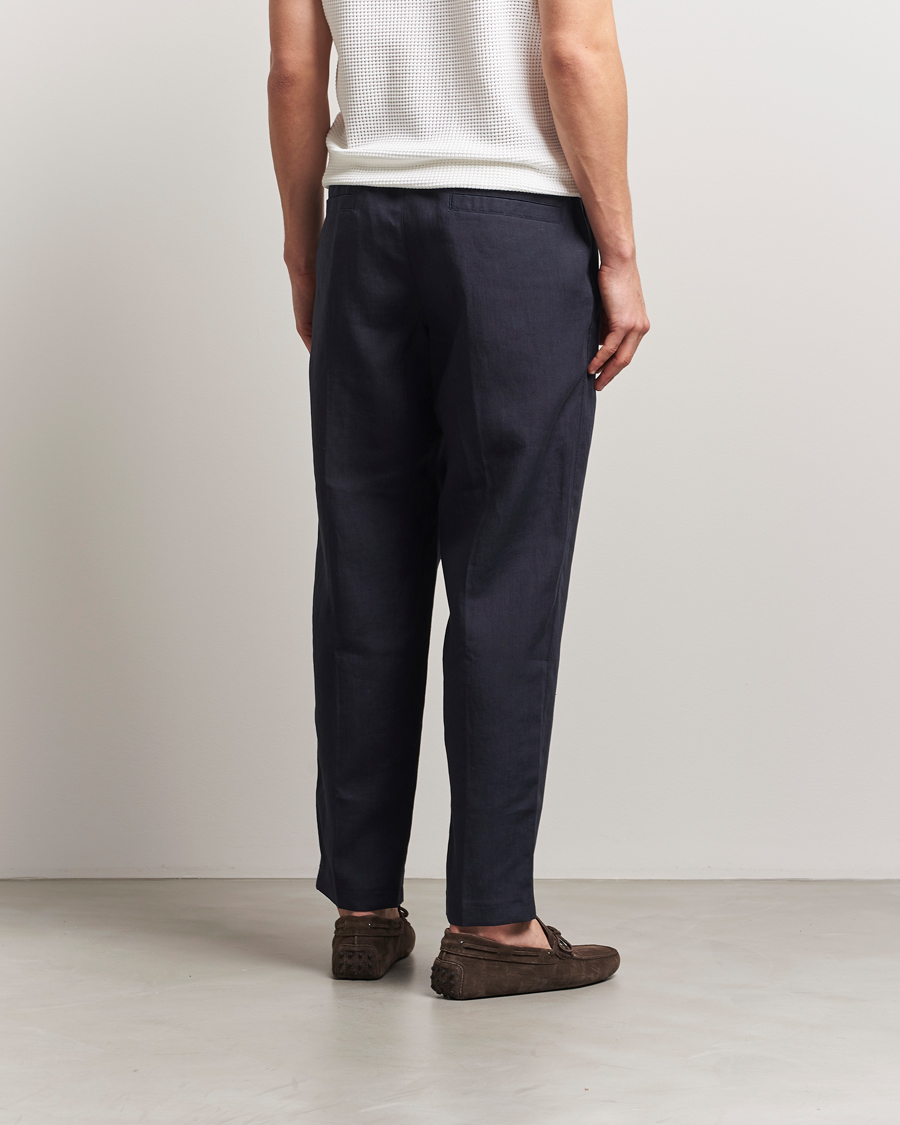 Hombres | Pantalones | Orlebar Brown | Alex Linen Trousers Night Iris