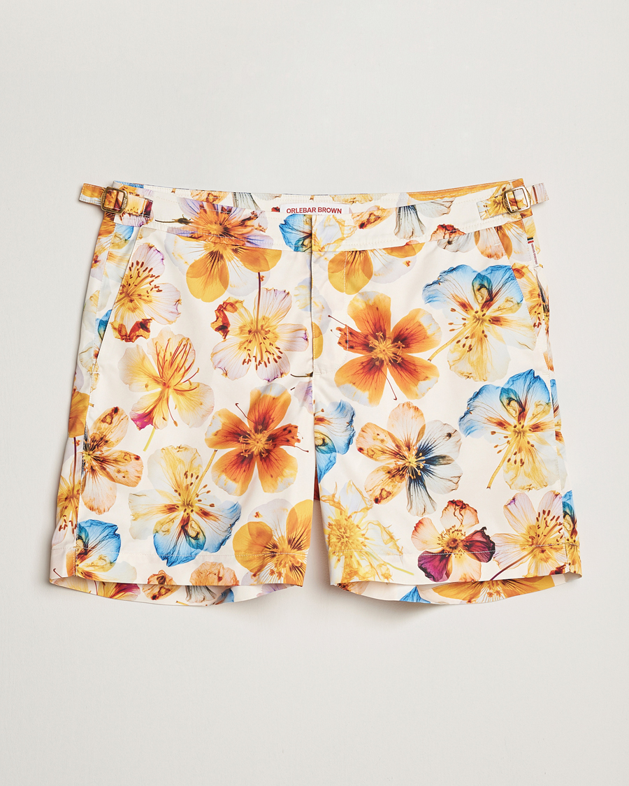 Hombres | Bañadores | Orlebar Brown | Bulldog Oshibana Printed Swimshorts White Sand