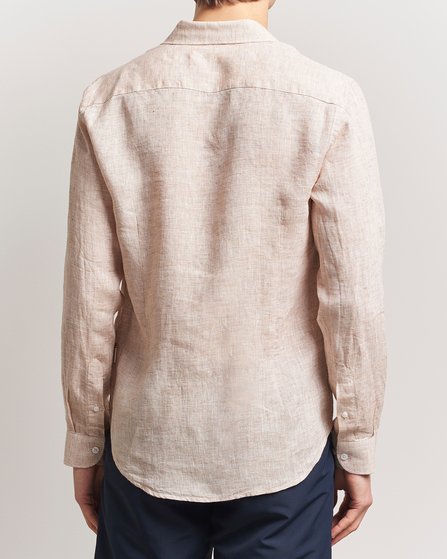 Hombres | Camisas | Orlebar Brown | Giles Long Sleeve Linen Shirt Pink Sand/White