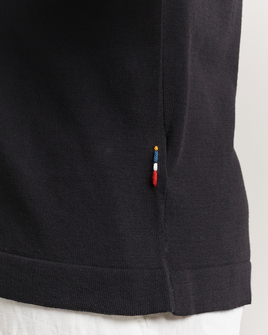 Hombres | Camisas | Orlebar Brown | Keeling Silk/Cotton Knitted Shirt Black/White Sand