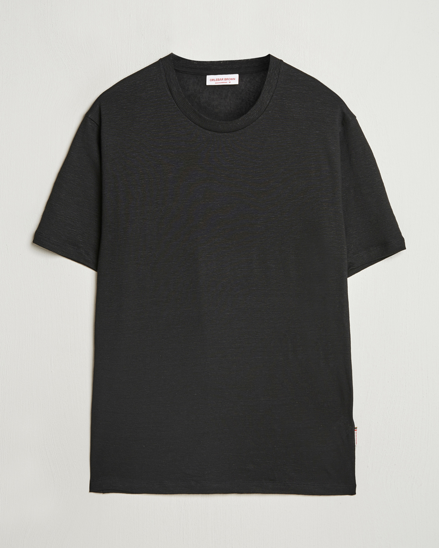 Hombres | Camisetas | Orlebar Brown | Standard Linen T-Shirt Black