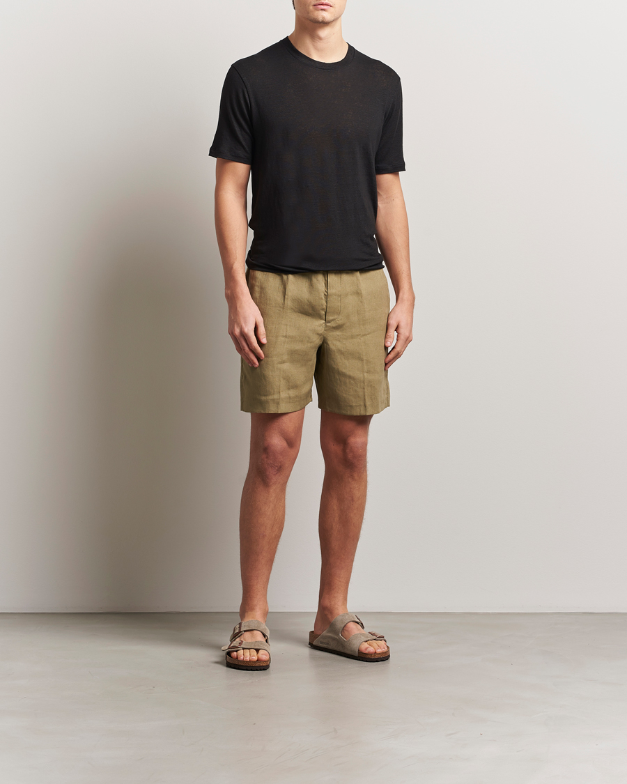 Hombres | Camisetas | Orlebar Brown | Standard Linen T-Shirt Black