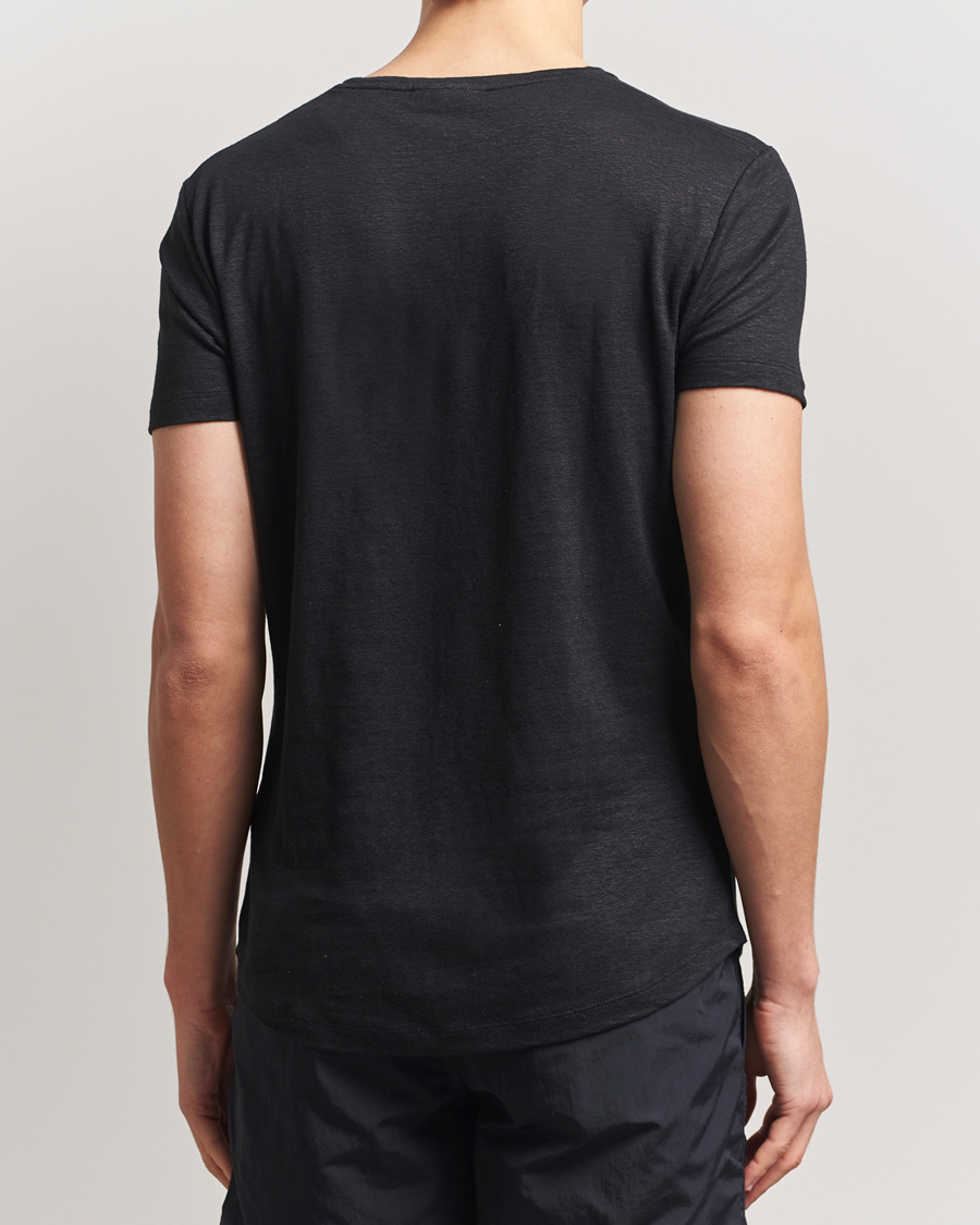 Hombres | Camisetas | Orlebar Brown | Linen T-Shirt Black