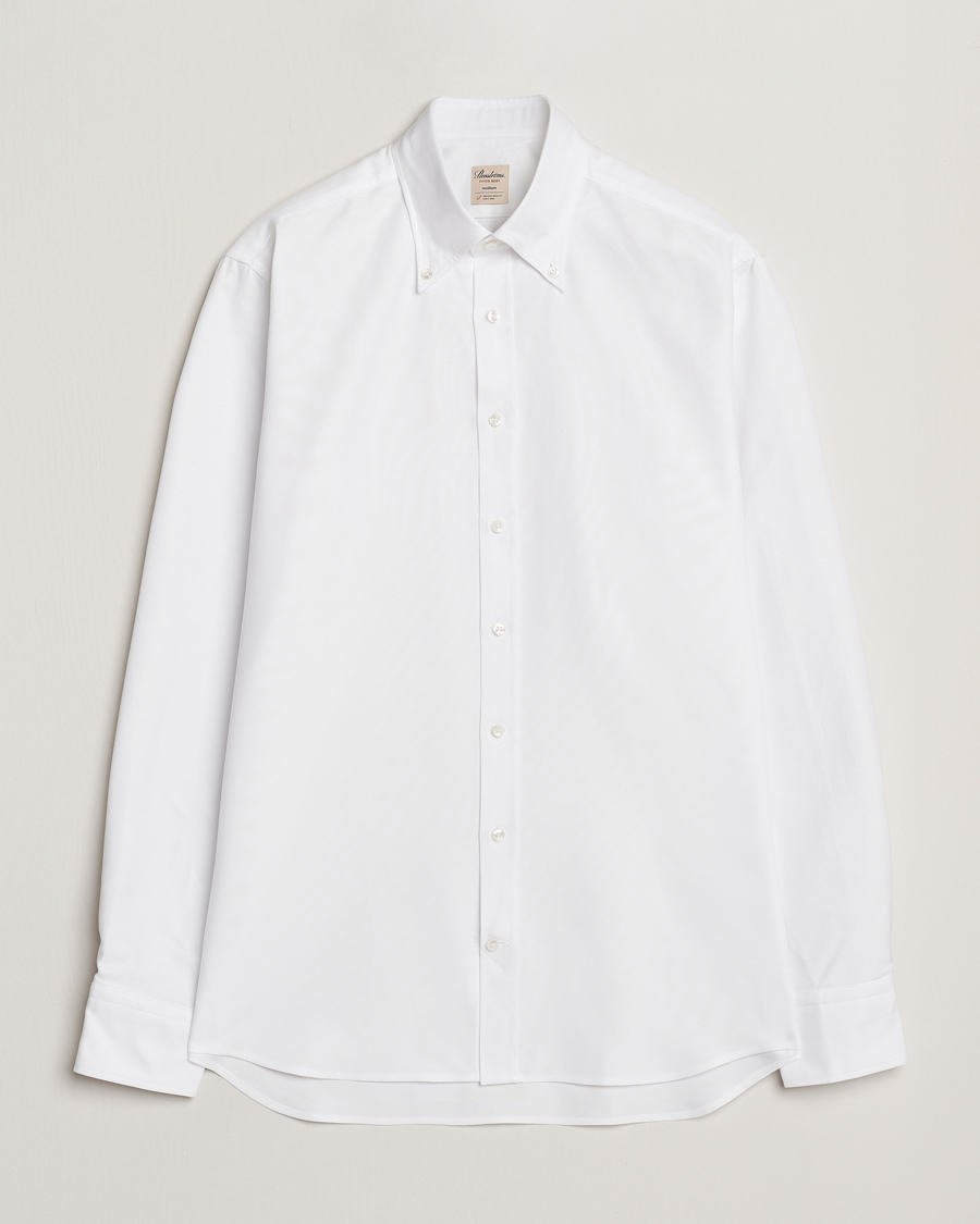 Hombres | Camisas | Stenströms | Fitted Body Heavy Oxford Shirt White