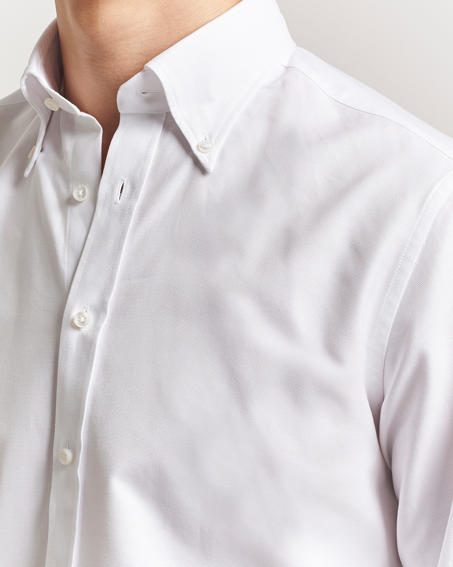 Hombres | Camisas | Stenströms | Fitted Body Heavy Oxford Shirt White