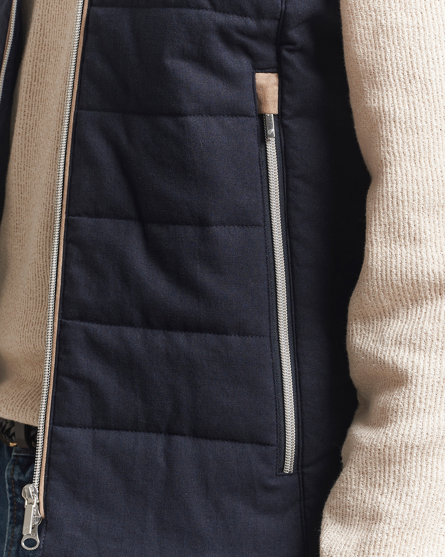 Hombres | Abrigos y chaquetas | Stenströms | Linen/Alcantar Vest Navy