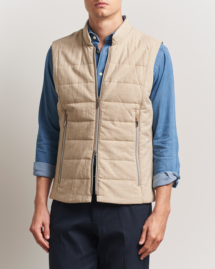 Hombres | Abrigos y chaquetas | Stenströms | Linen/Alcantar Vest Beige